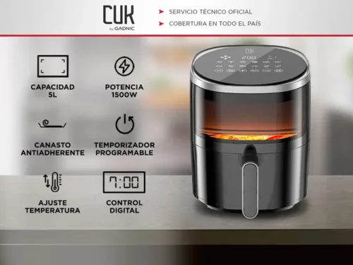 Freidora De Aire Gadnic Airfryer 5L Digital Sin Aceite Pantalla Táctil - Image 2