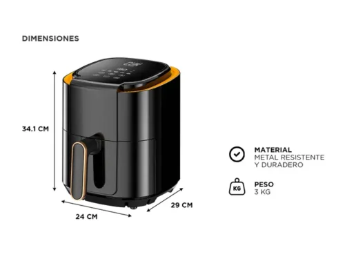 Freidora De Aire Gadnic Airfryer 3,5 L Digital Sin Aceite Pantalla Táctil - Image 3